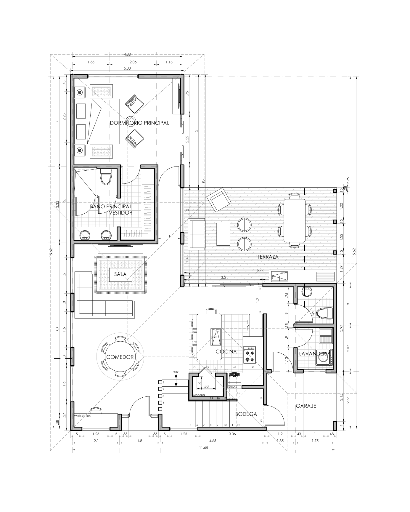 Model Home A — 3 bedroom floor plan, 1st floor
